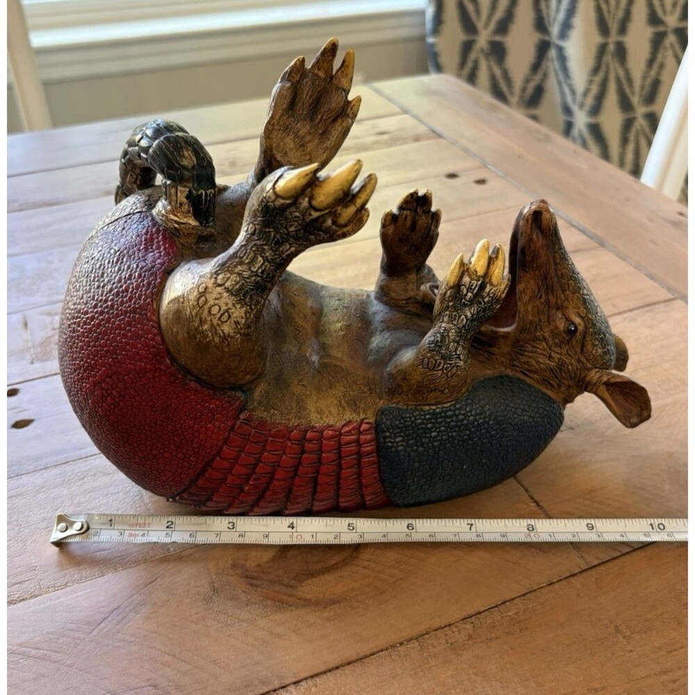 Drinking Armadillo Bottle Wine Holder Used Red White Blue - Picture 12 of 13